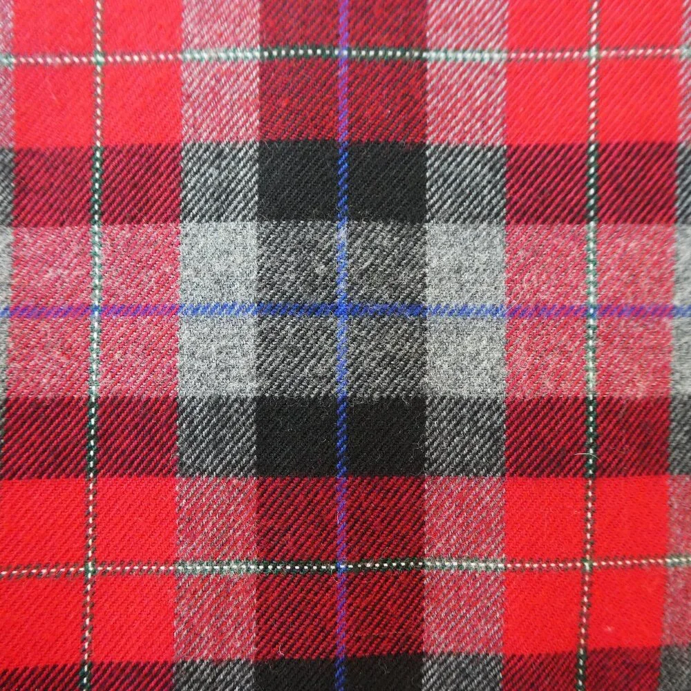 Crazy Horse Liz Claiborne Red Plaid Maxi Skirt Lined Faux Wrap Back Zip 12